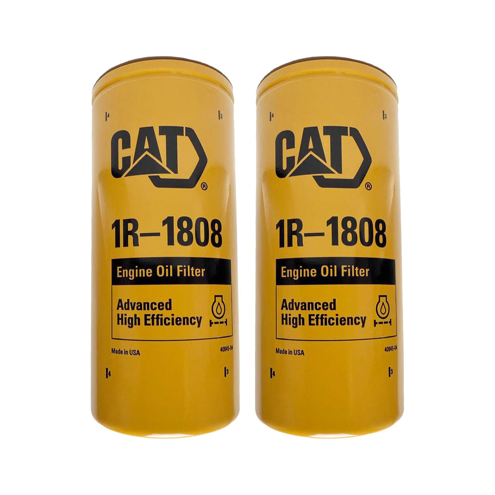 Caterpillar 1R-1808 oil filter pack of two, front view for fit reference
