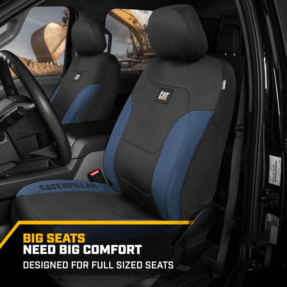 Airbag-compatible CAT seat-cover-side-stitch preserves safety during deployments.