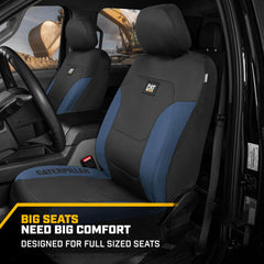 Airbag-compatible CAT seat-cover-side-stitch preserves safety during deployments.