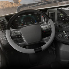 CAT BigDrive faux leather steering wheel cover—17-18 inch fit for a premium grip.