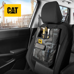 CAT Car Seat Organizer with adjustable straps demonstrates universal fit for travel