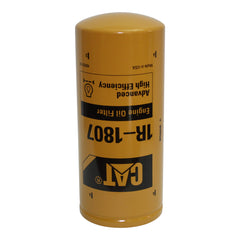 Cat Caterpillar 1R-1807 oil filter showing spin-on design for reliable engine protection
