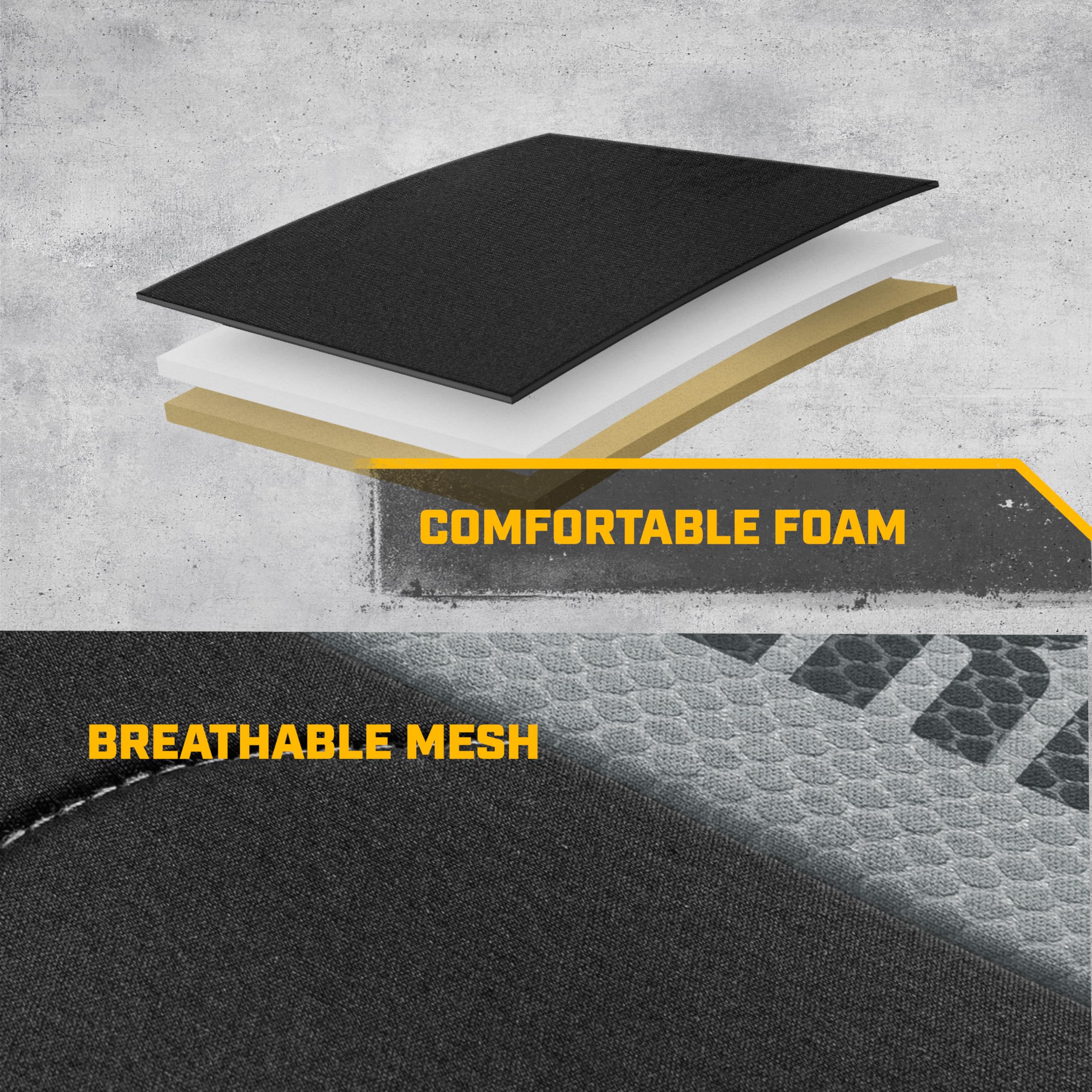 CAT Caterpillar MeshFlex front seat cover breathable mesh improves comfort.
