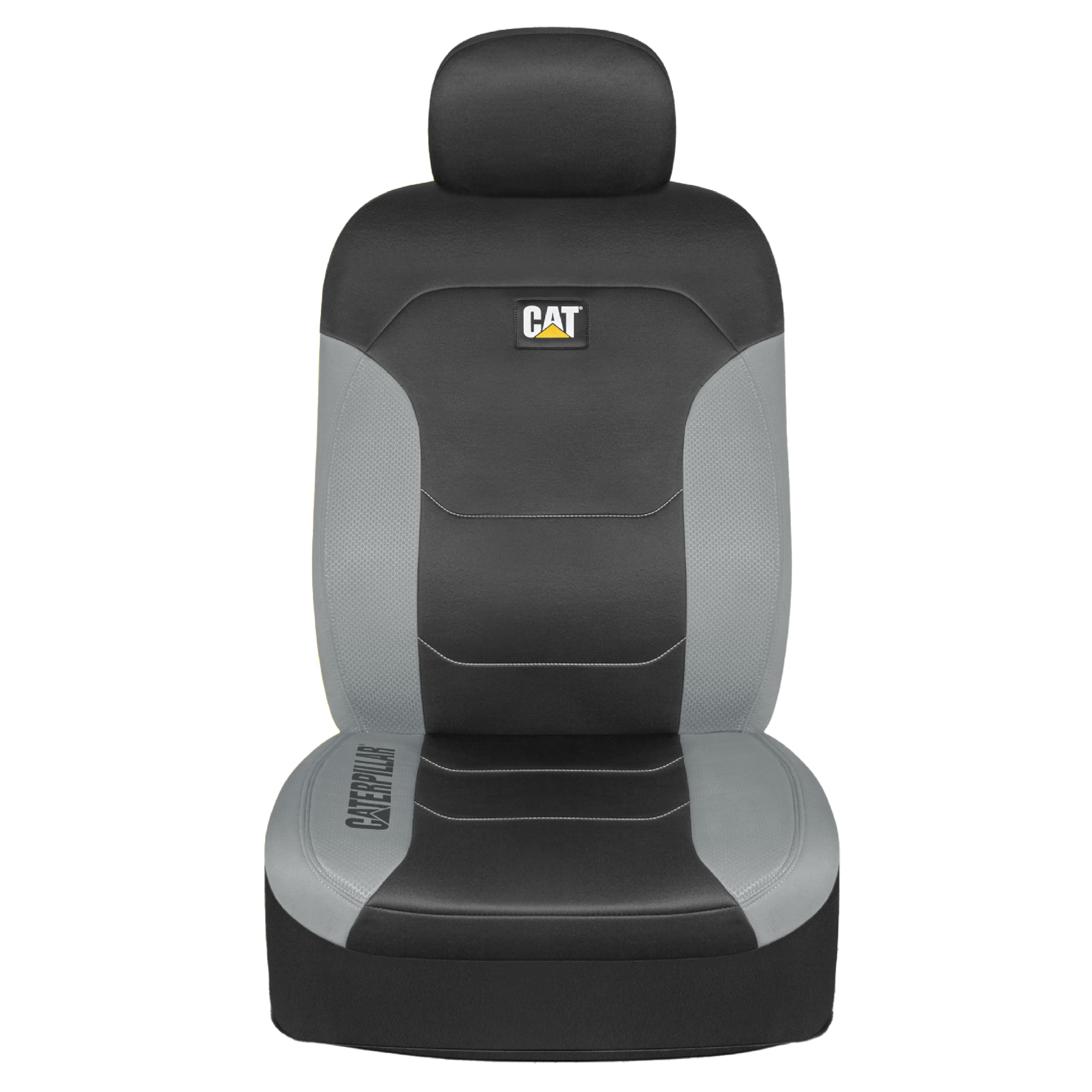 CAT Caterpillar MeshFlex universal fit front seat cover is easy to install.
