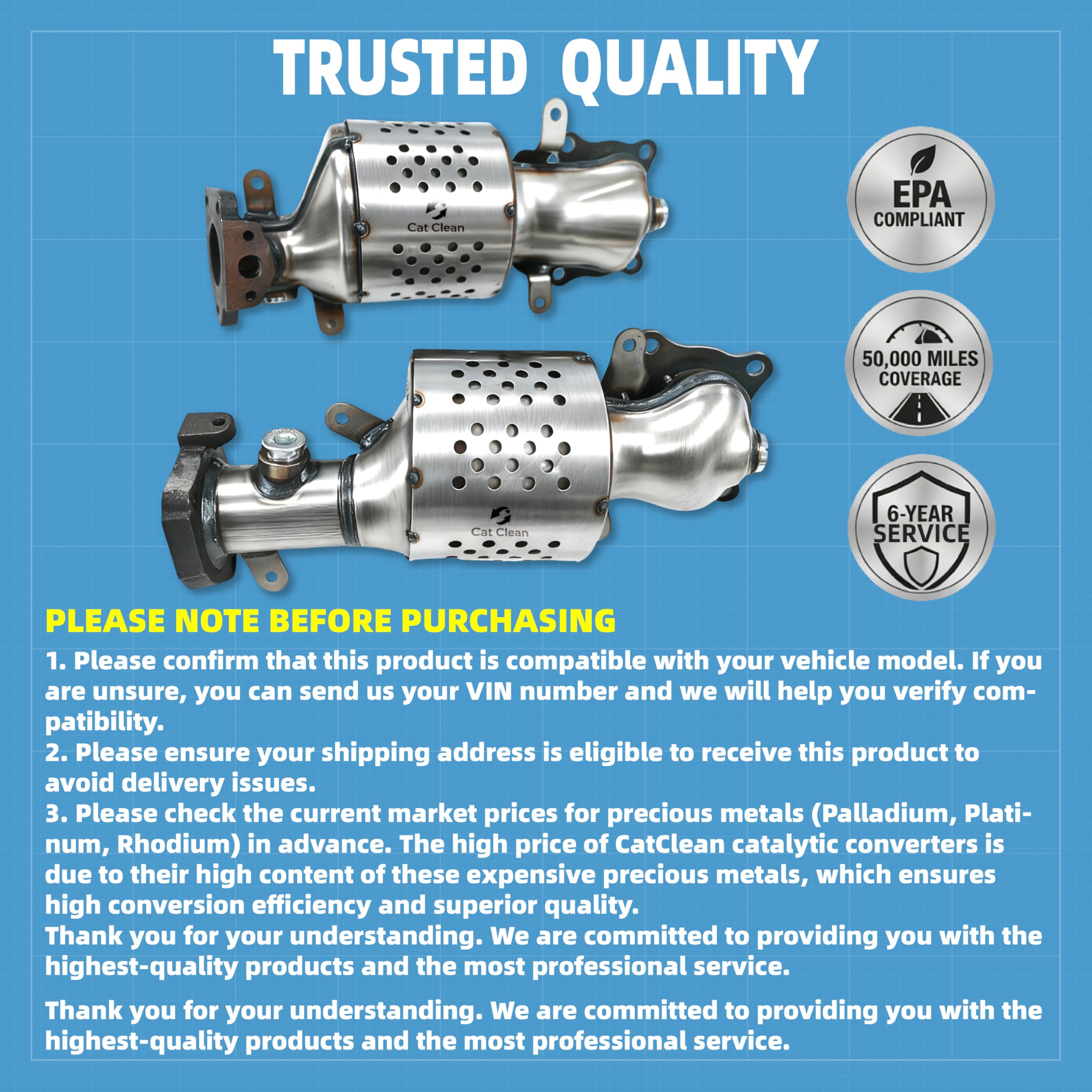 CAT CLEAN catalytic converter for Honda Accord 2008-2017 highlighting compact bolt-on design.