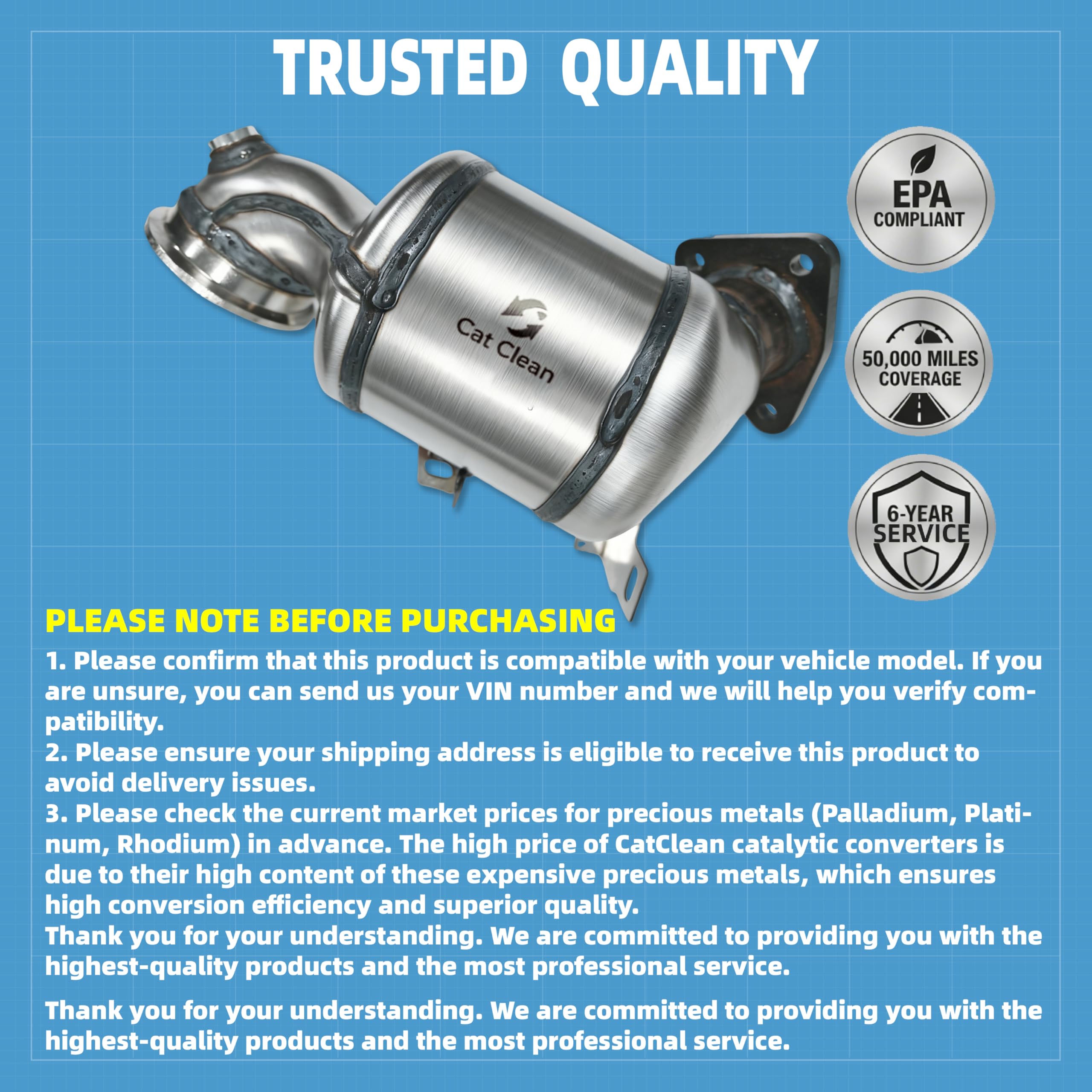 CAT CLEAN Chevrolet Sonic 2012-2018 catalytic converter delivers cleaner exhaust and smoother operation.