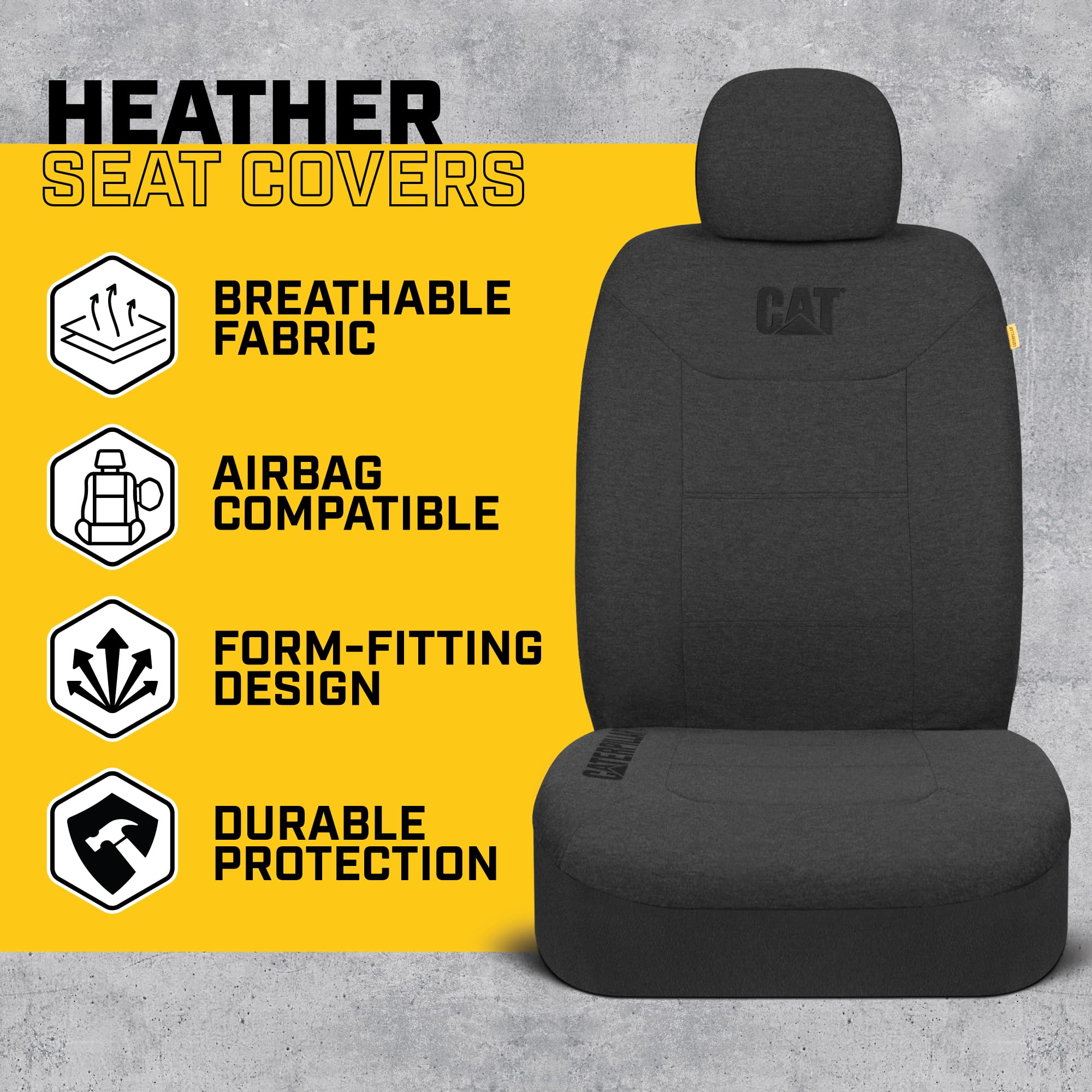 Cat CozyBlend front seat fit demonstrates universal compatibility for most car seats.