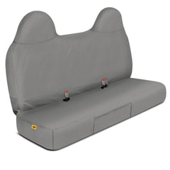 CAT front bench seat cover with anti-slip backing for Ford F-250 in Oxford gray.