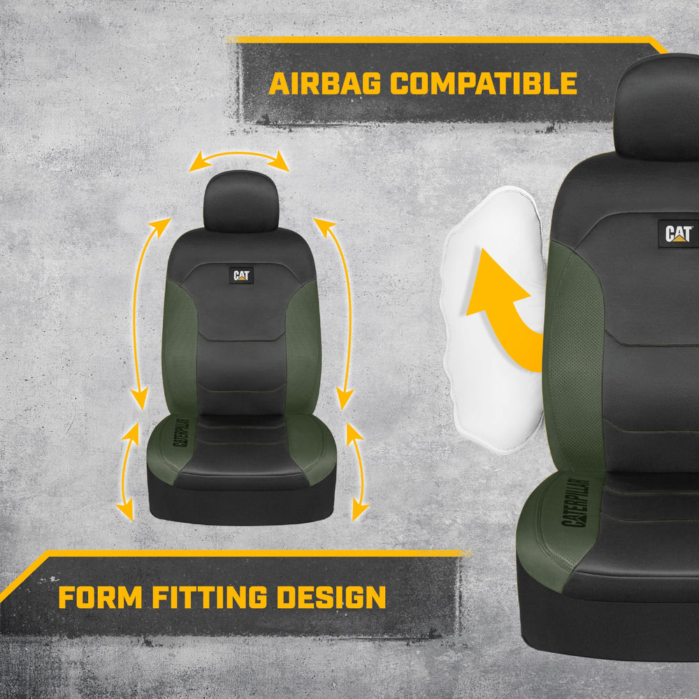 CAT Flexfit durable poly cotton cover defends against spills and everyday wear.