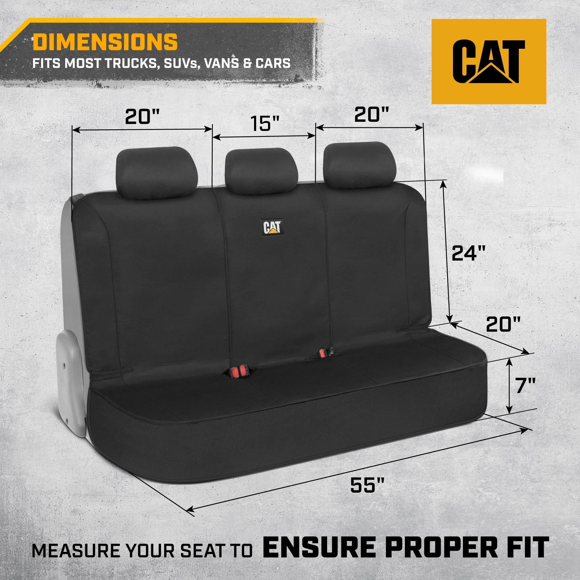 Universal CAT FlexFit back seat cover fits most cars for easy refresh.