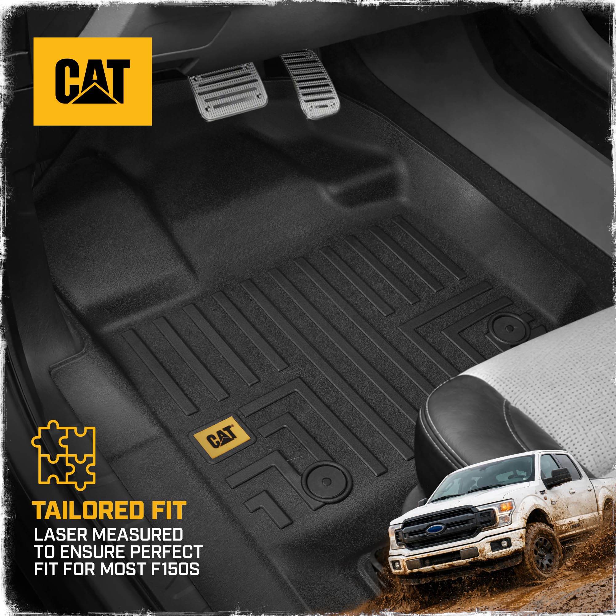 CAT floor mats ridged channels trap mud and moisture for easy cleanup