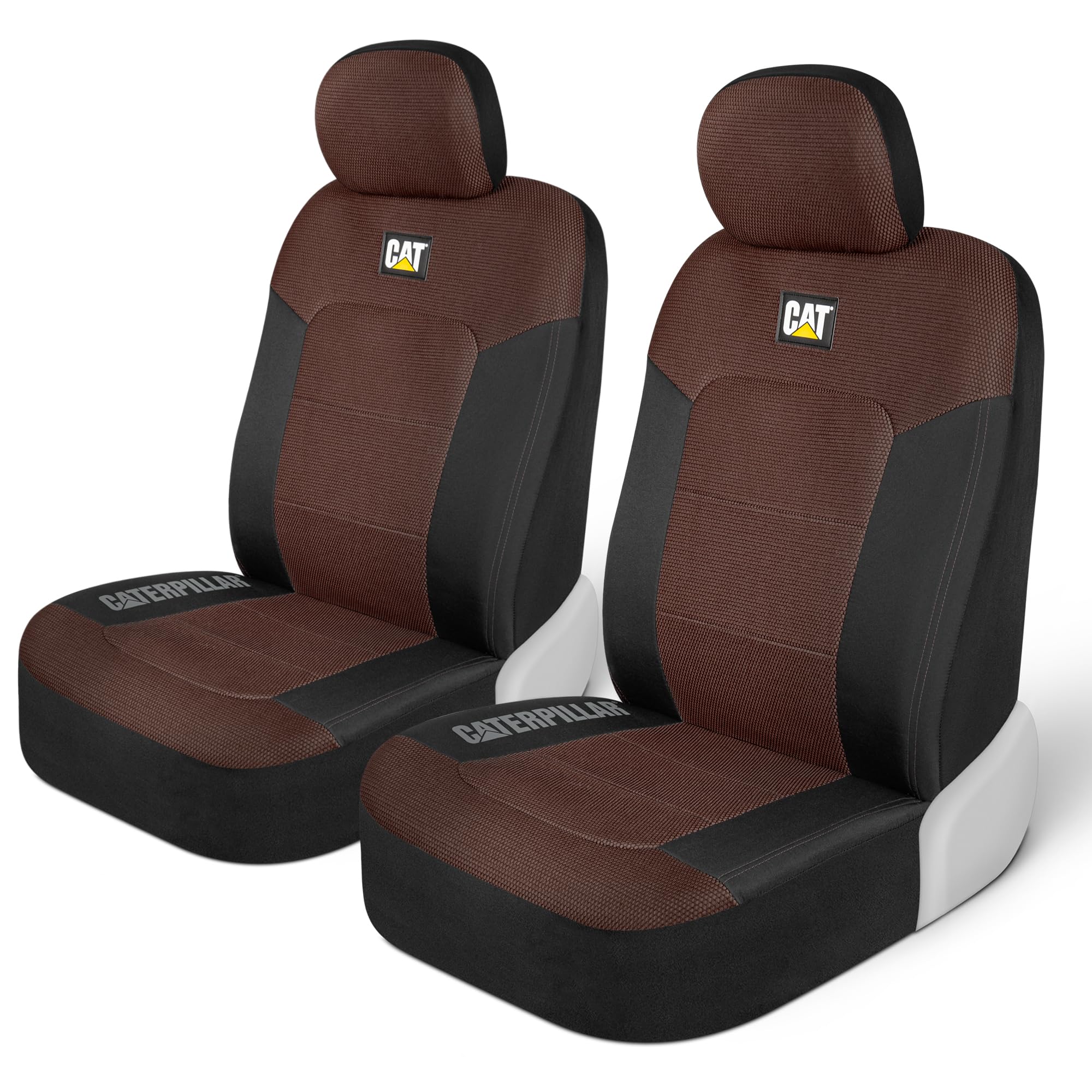 CAT MeshFlex front seat cover assembly shows secure fit and refreshed interior