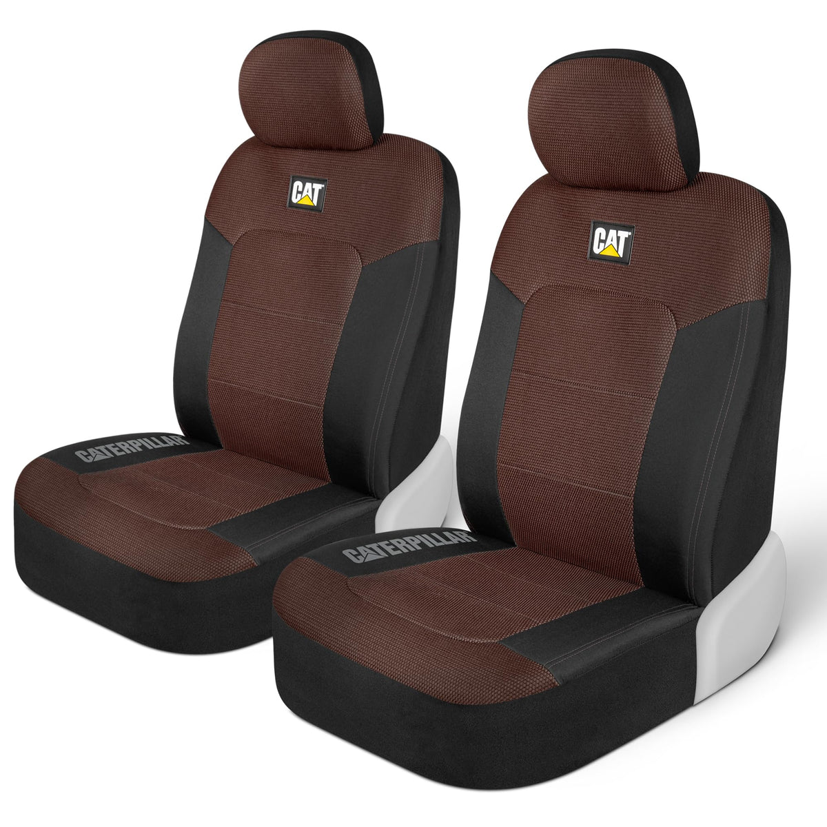 CAT MeshFlex front seat cover assembly shows secure fit and refreshed interior