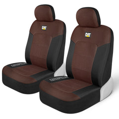 CAT MeshFlex front seat cover assembly shows secure fit and refreshed interior
