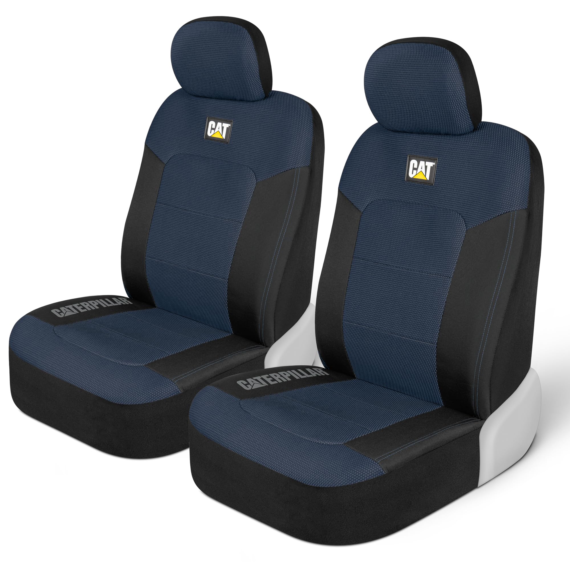 CAT MeshFlex front seat cover setup showing universal fit and refreshed interior