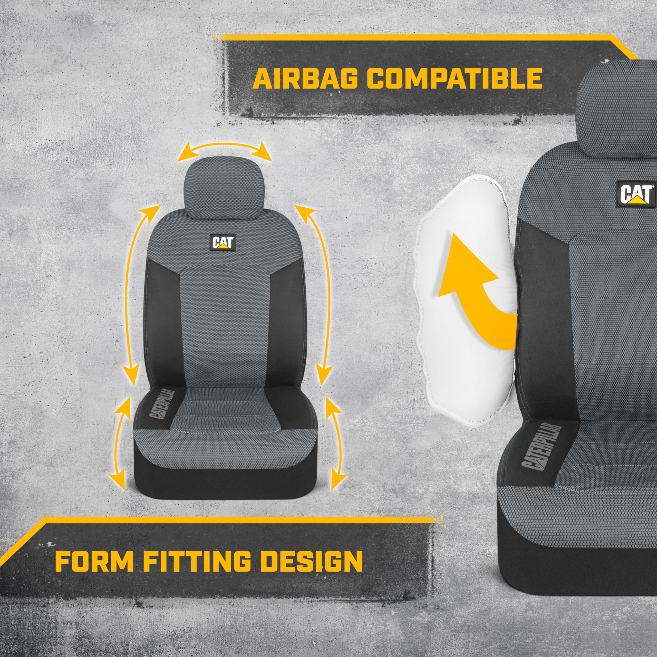 Cat MeshFlex spill protection keeps seats cleaner between cleanups.