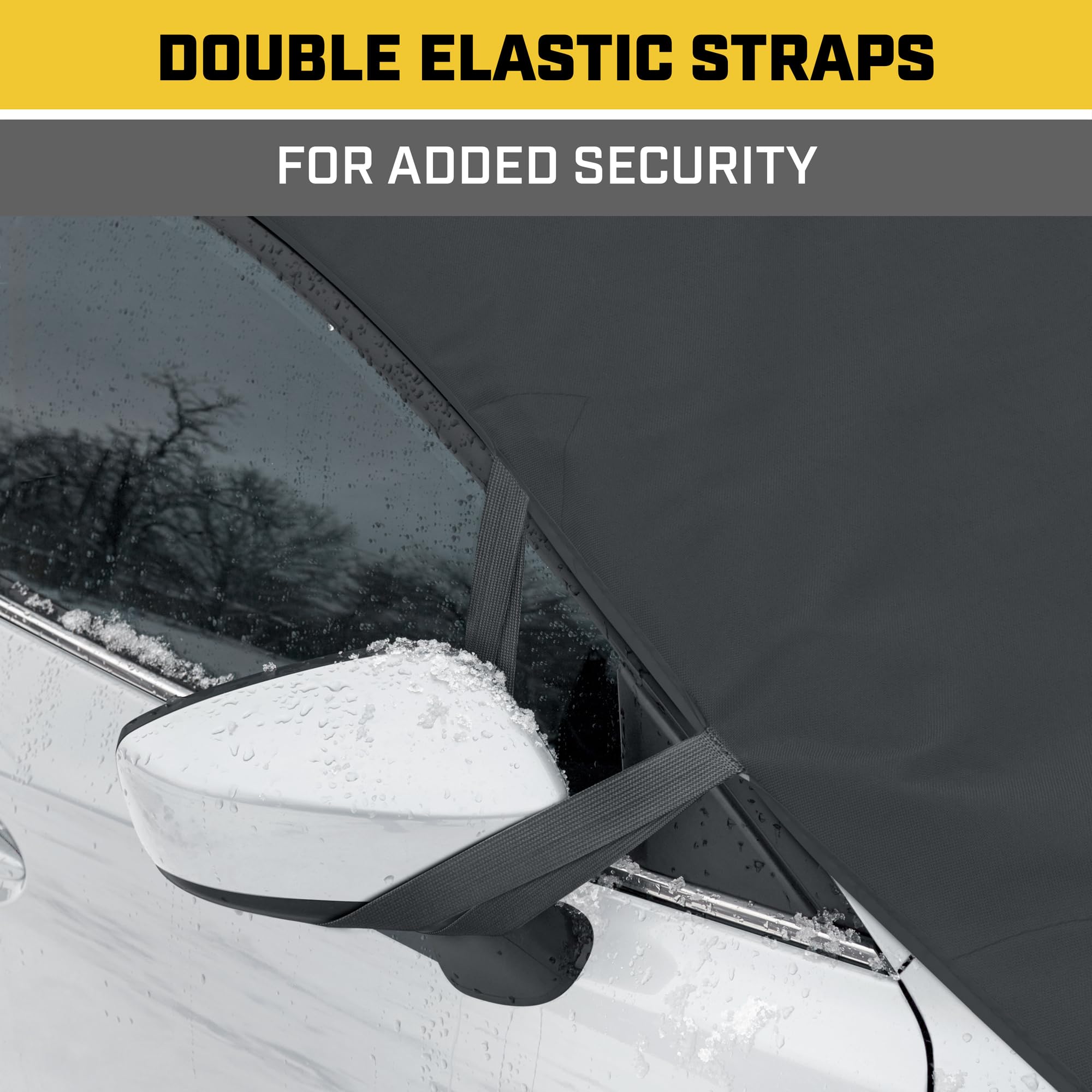 CAT windshield snow cover anti-theft features keep it secure outdoors.
