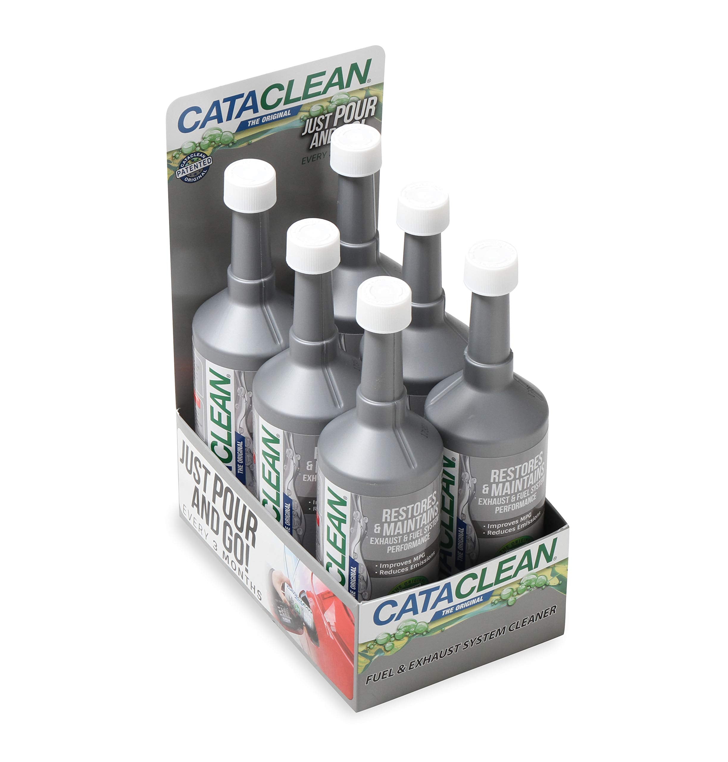 Cataclean six-pack bottles ready for emissions maintenance and cleaner fuel systems.
