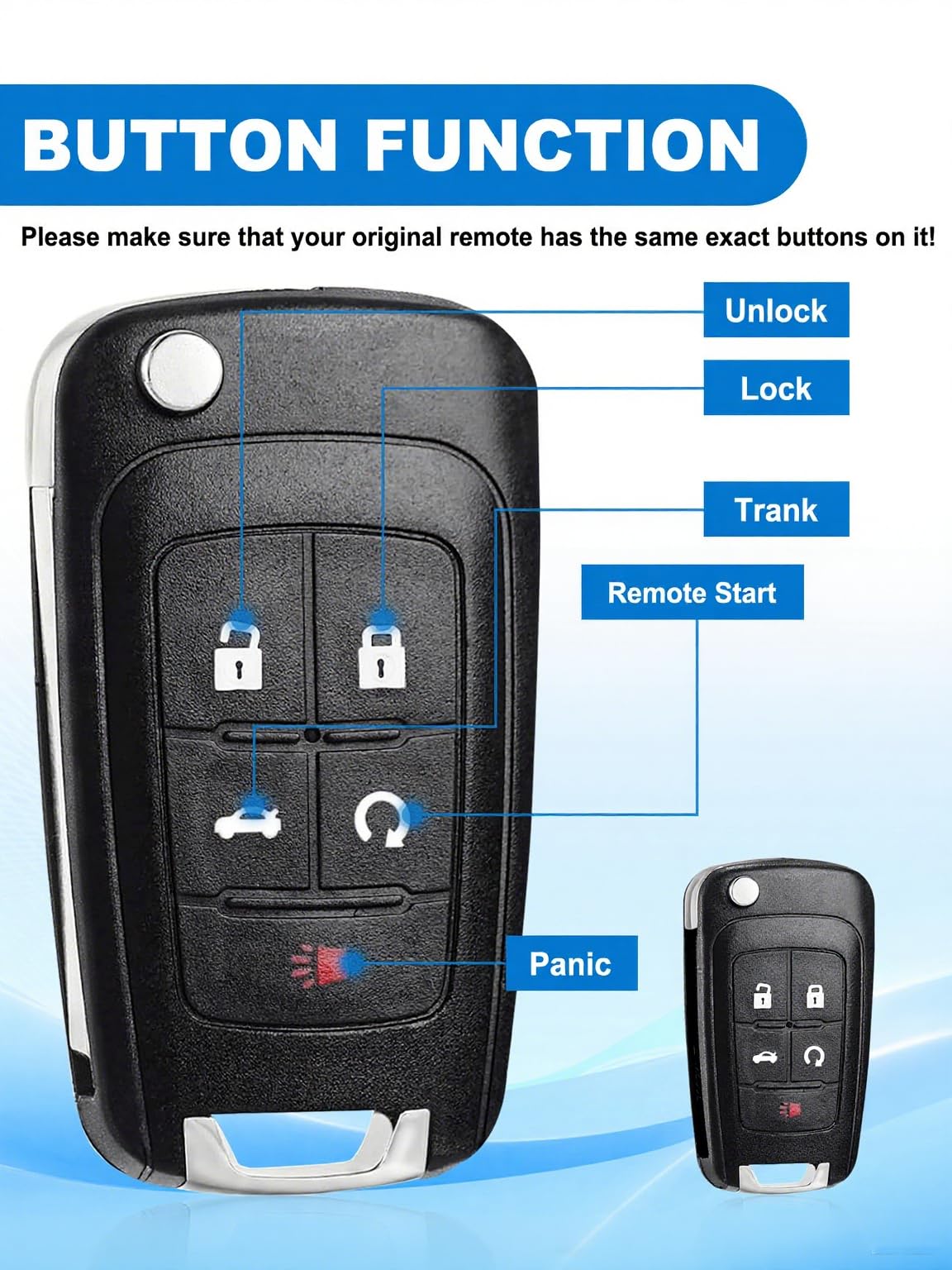 CAUORMOTE Chevy Camaro Cruze remotes compatible with OHT01060512