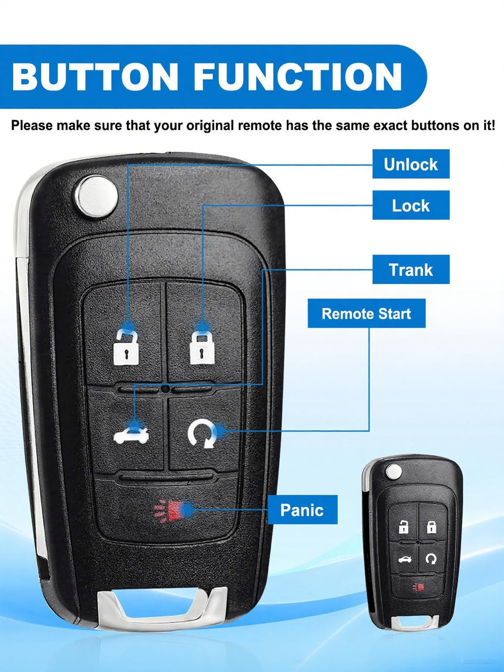 CAUORMOTE Chevy Camaro Cruze remotes compatible with OHT01060512