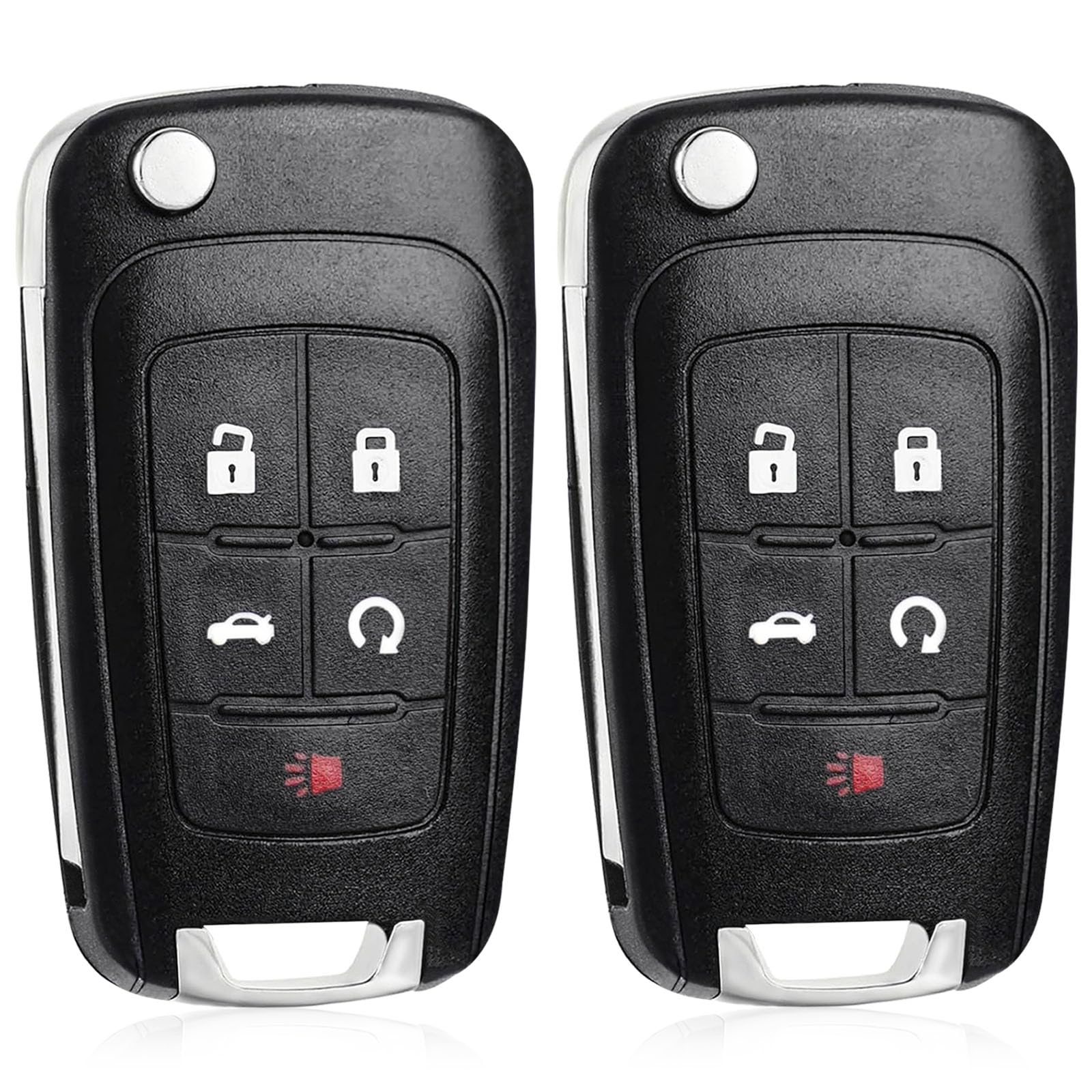 CAUORMOTE flip key fob for Chevy remote, 2-pack ready for replacement