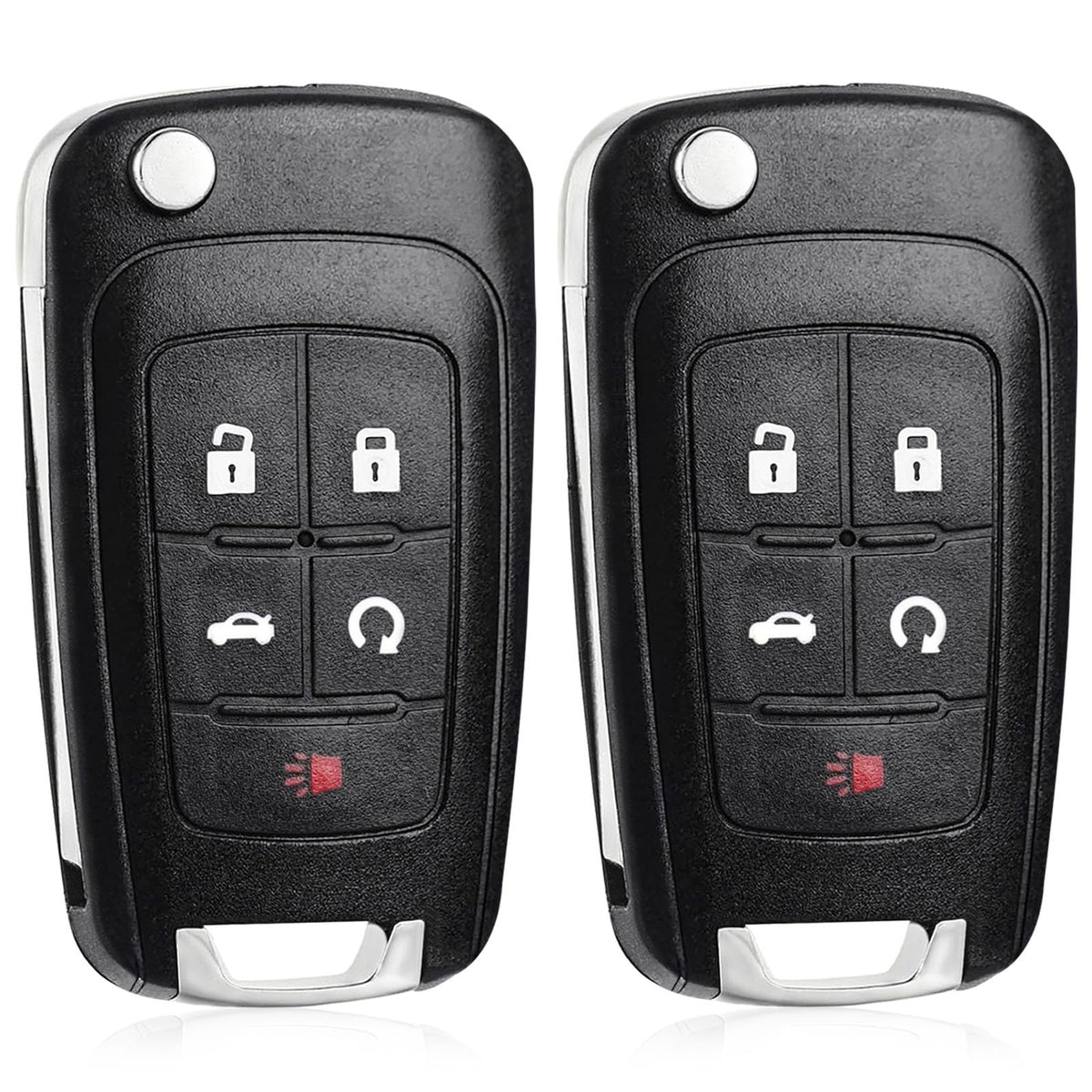 CAUORMOTE flip key fob for Chevy remote, 2-pack ready for replacement
