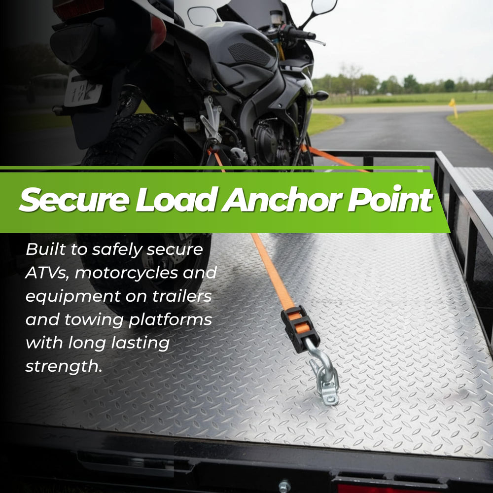 Cavo D-ring anchors mounted on a trailer bed for versatile cargo control.