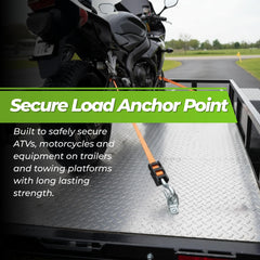 Cavo D-ring anchors mounted on a trailer bed for versatile cargo control.