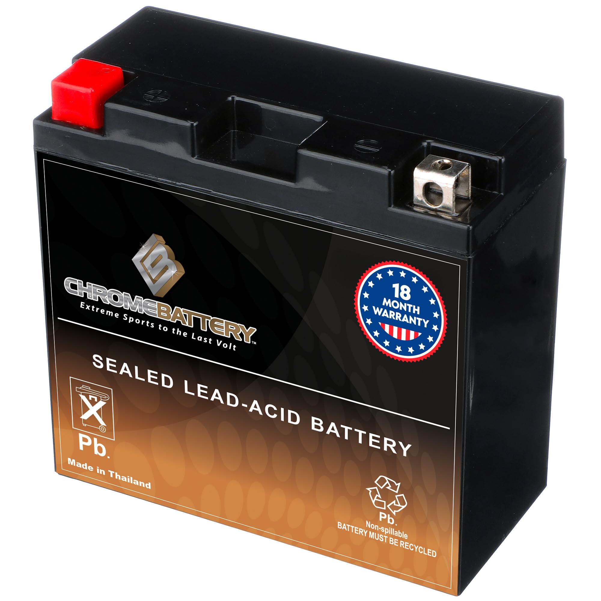CB Chromebattery YT14B-BS battery, compact AGM unit for reliable starts