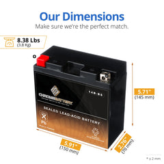 YT14B-BS ready-to-use battery from CB Chromebattery, delivered charged