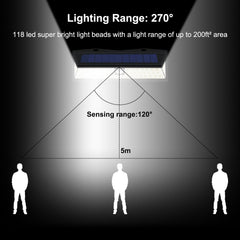 CCBASEBALL Solar RV Porch Light front view shows 118 LEDs for bright exterior lighting.