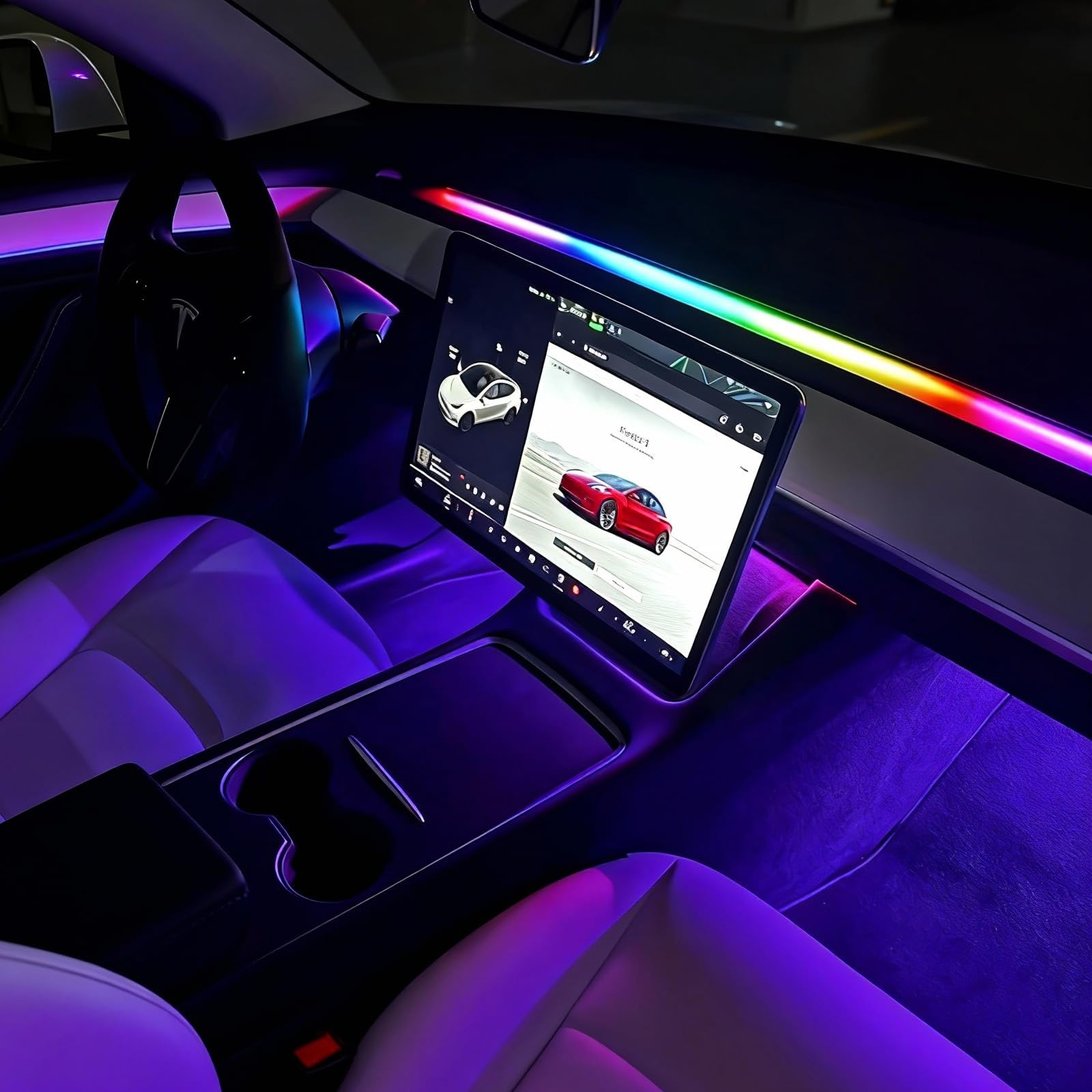 CCBASEBALL Tesla Model 3 dashboard LED strip for bright ambient glow
