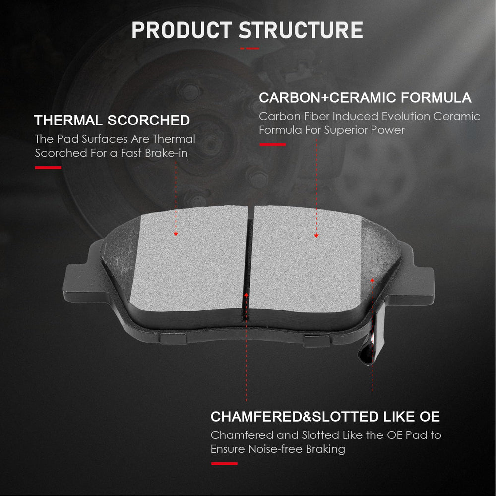 cciyu D1444 Hyundai Sonata 2015 front ceramic brake pad detail