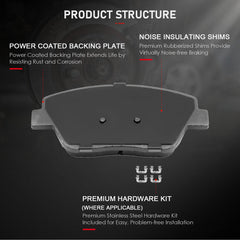 cciyu D1444 Kia Optima 2011-2015 front ceramic pad close-up