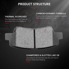 cciyu D1445 brake pad back plate detail showing vibration-damping design.