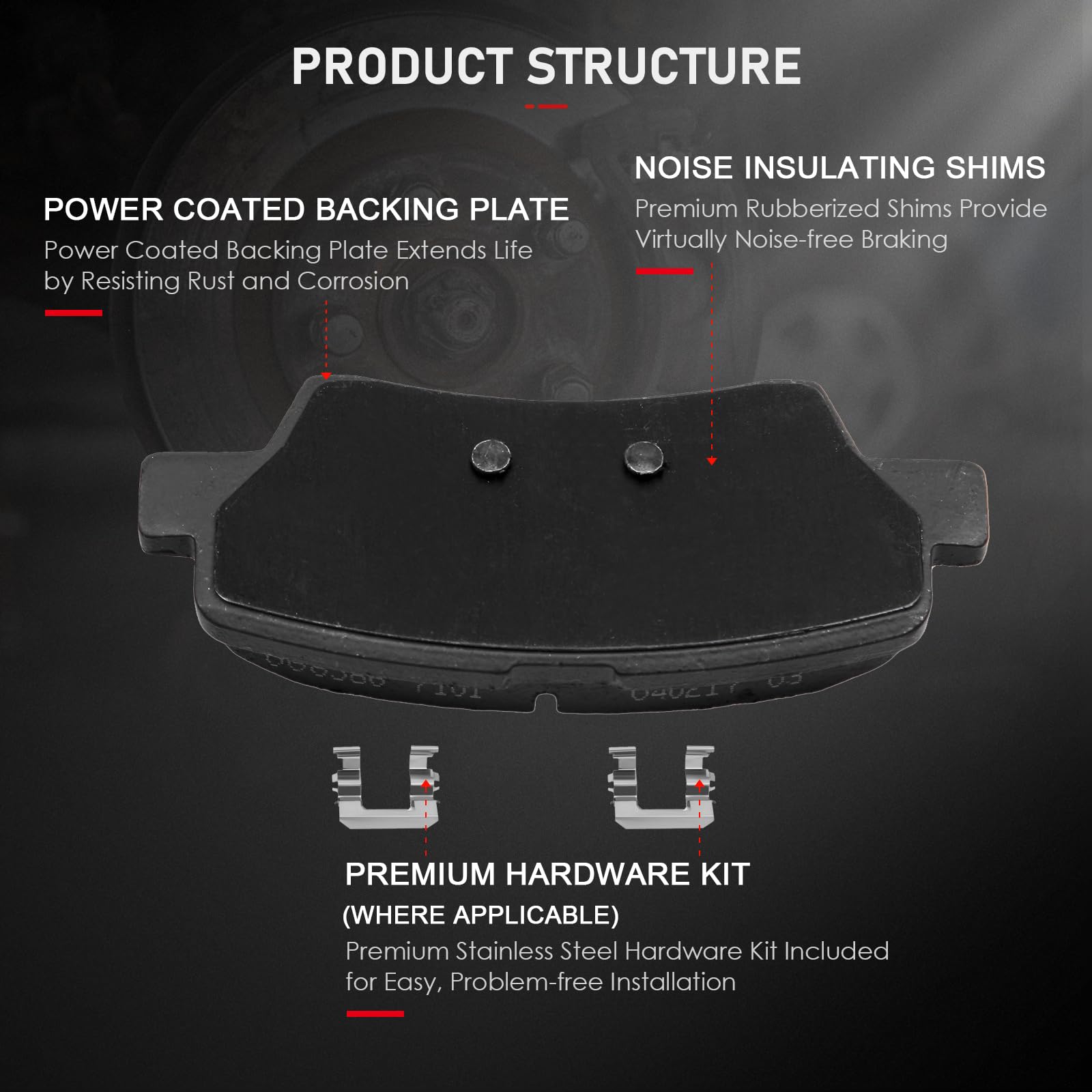 cciyu D1445 ceramic pad close-up highlighting thermal scorched surface for break-in.
