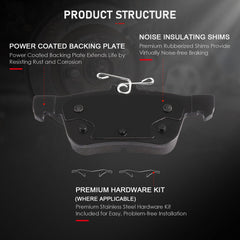 cciyu D1665 rear ceramic brake pads for Ford Fusion deliver reliable daily stopping with reduced noise.