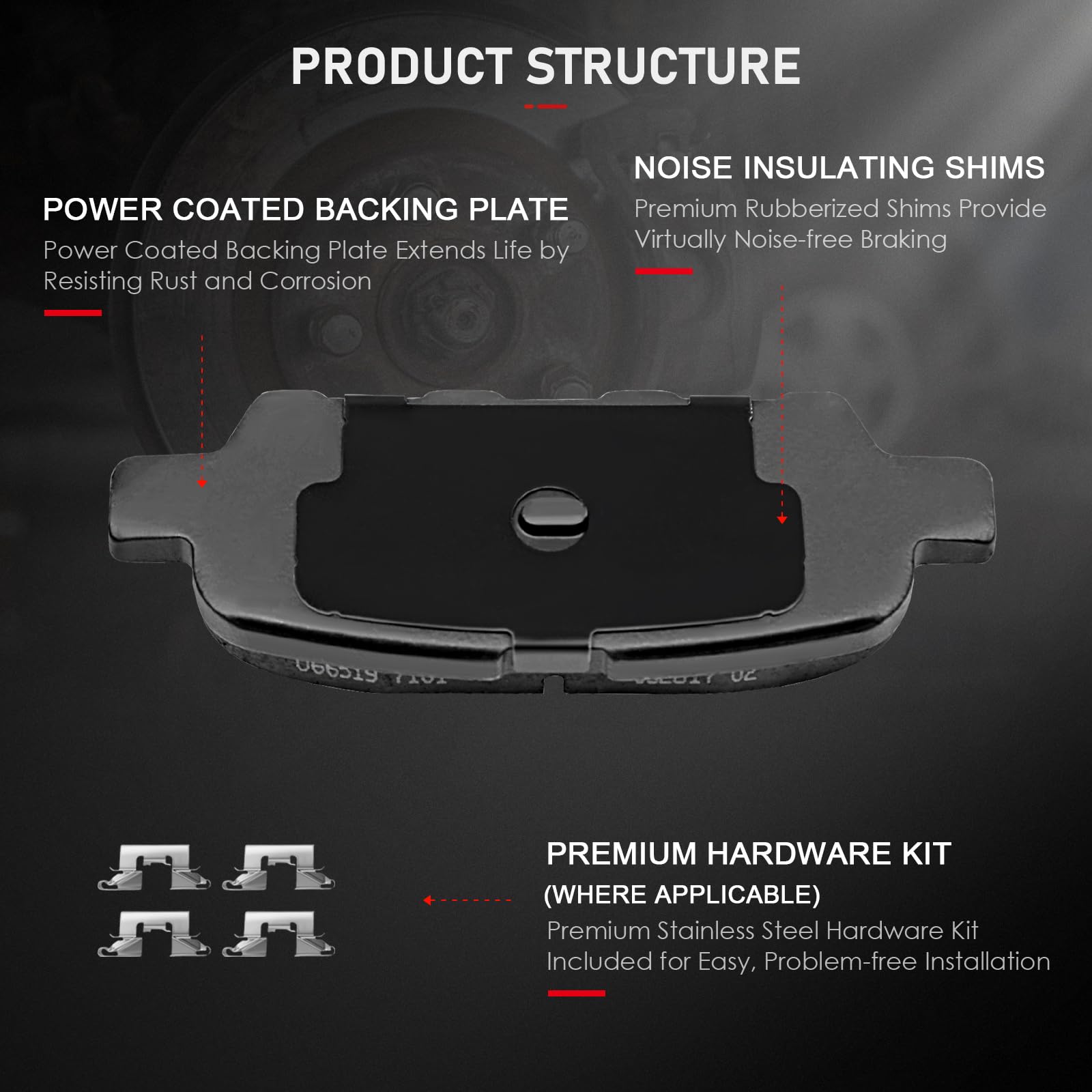 cciyu D905/D1650 rear ceramic brake pads for Altima promote smooth braking