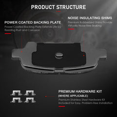 cciyu D905/D1650 rear ceramic brake pads for Altima promote smooth braking