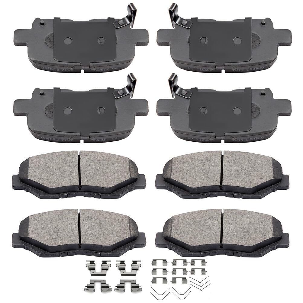 cciyu D914-D865 front brake pads close-up highlighting ceramic wear resistance and quiet operation