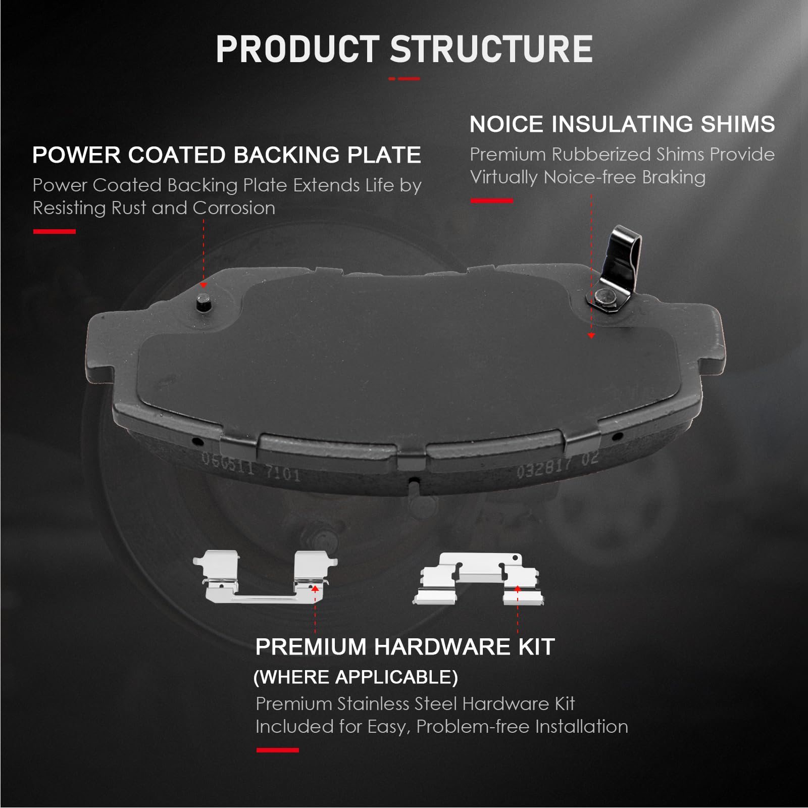 cciyu D914-D865 kit packaging highlights premium ceramic pads for Honda Pilot