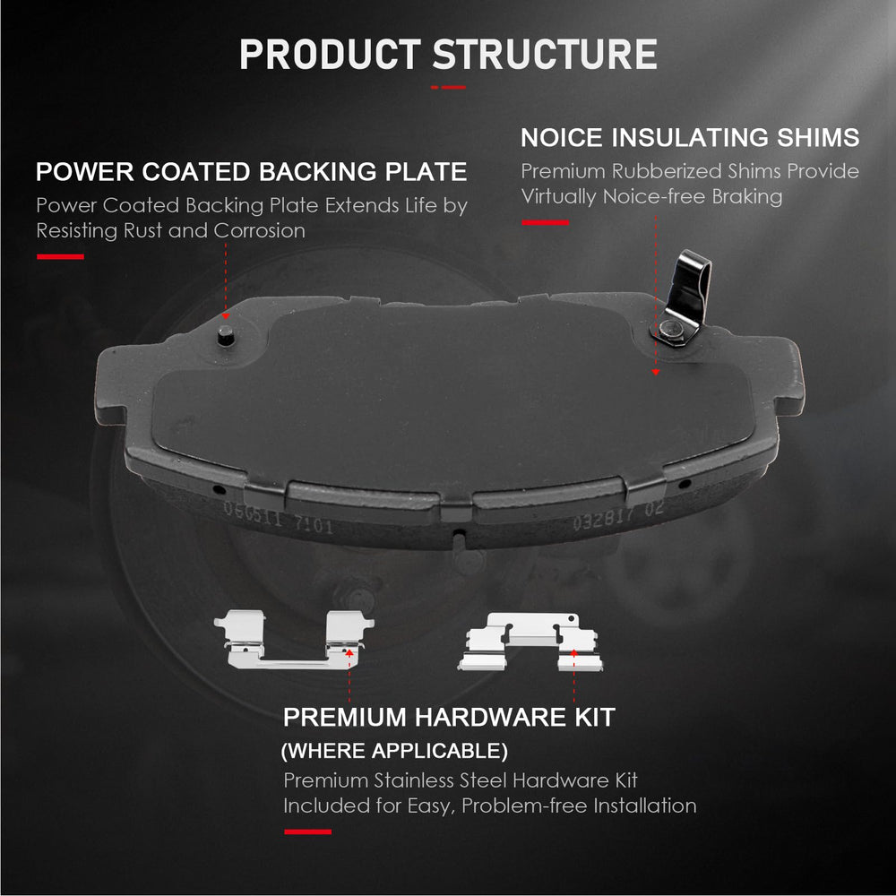 cciyu D914-D865 kit packaging highlights premium ceramic pads for Honda Pilot