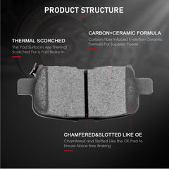 cciyu D914-D865 rear brake pads close-up showing consistent braking feel