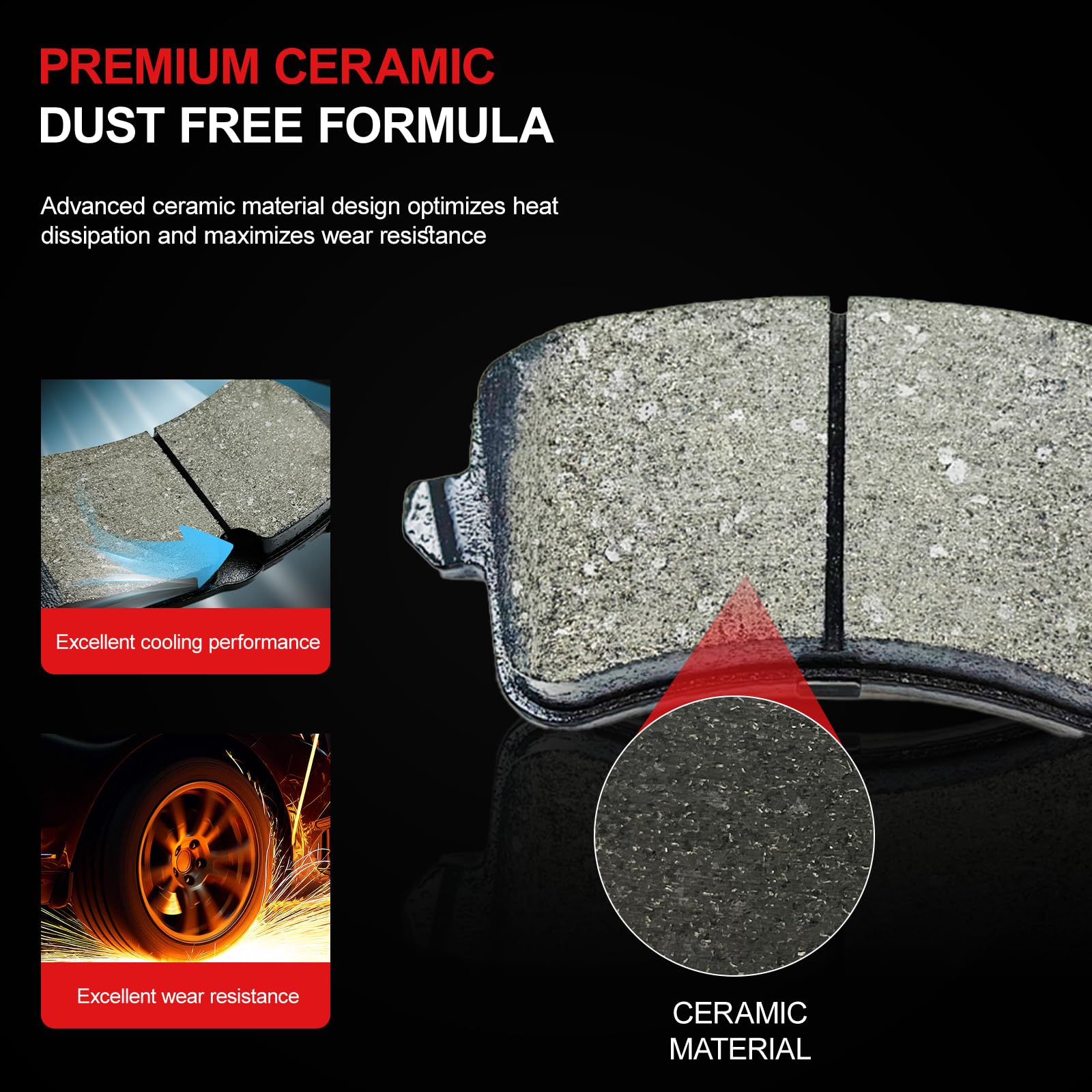 CCTECHMASS Dodge Magnum front brake pads reveal ceramic-infused friction for smooth stops