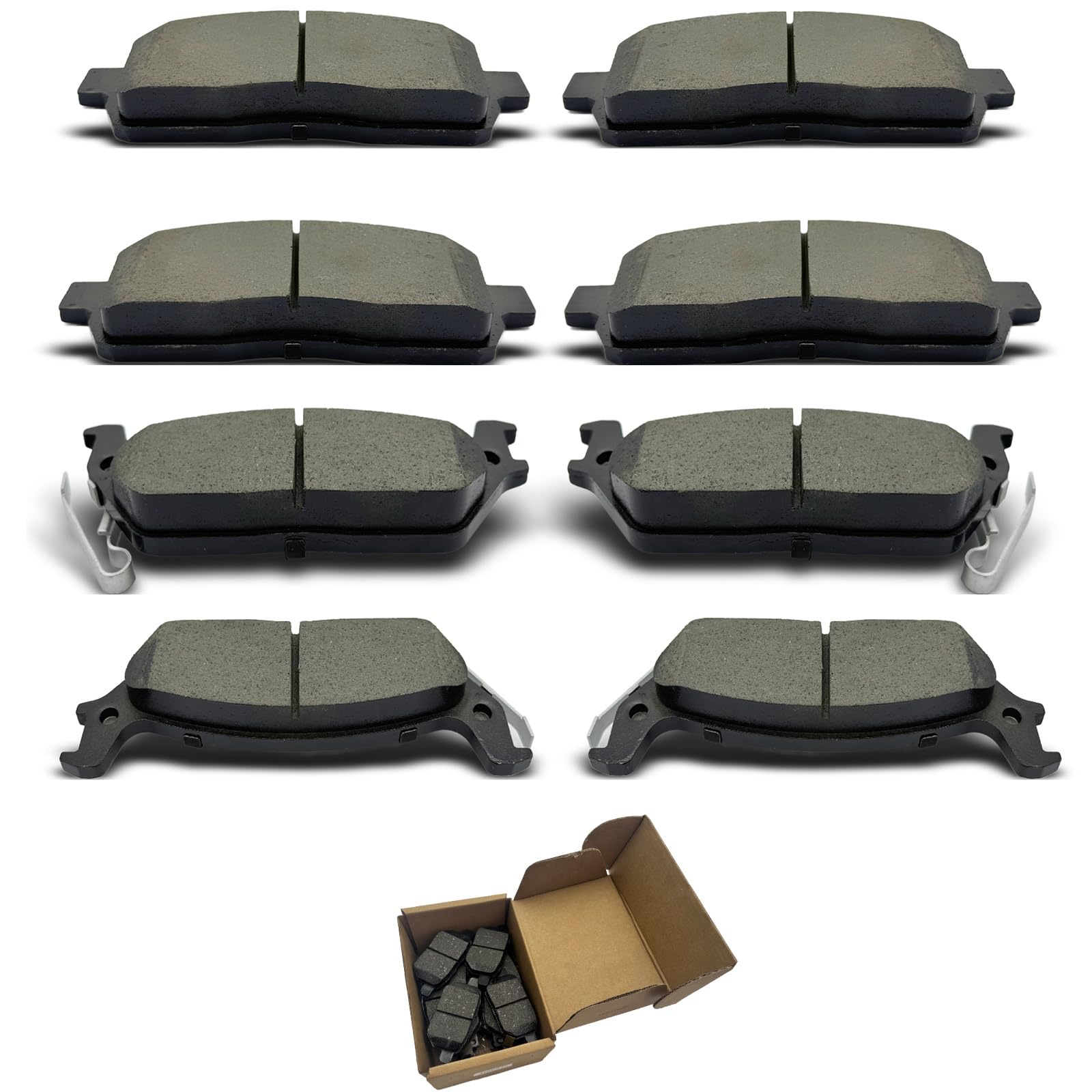 CCTECHMASS front brake pads view highlighting ceramic formula for quiet braking