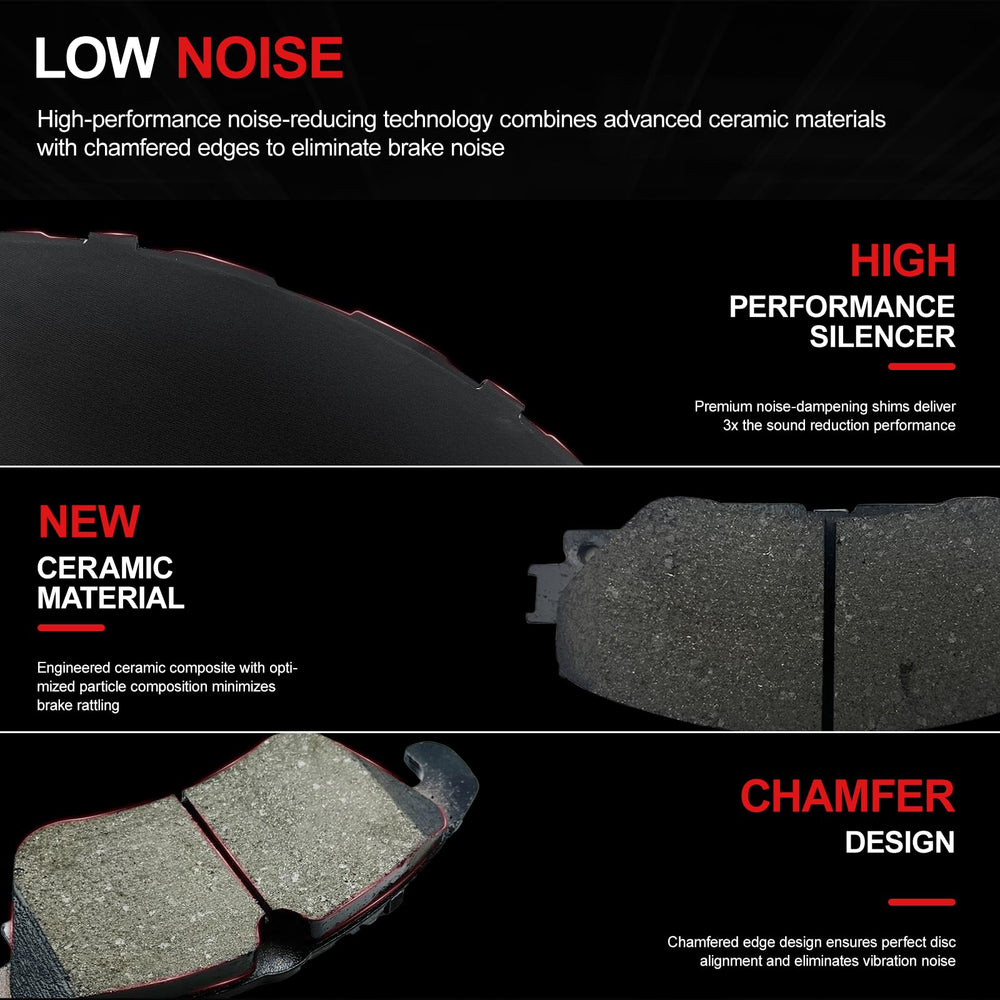 CCTECHMASS GMC Terrain rear brake pads with steady braking and low noise