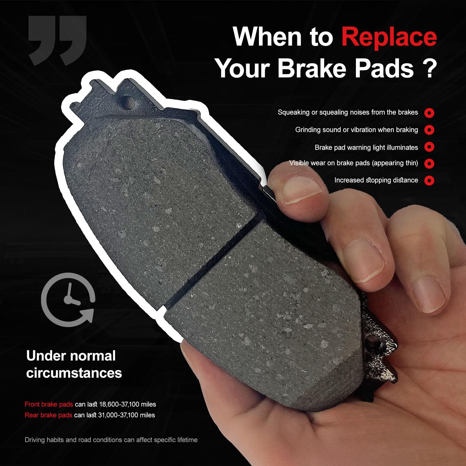 CCTECHMASS high-temperature ceramic pads, side view, stable braking.