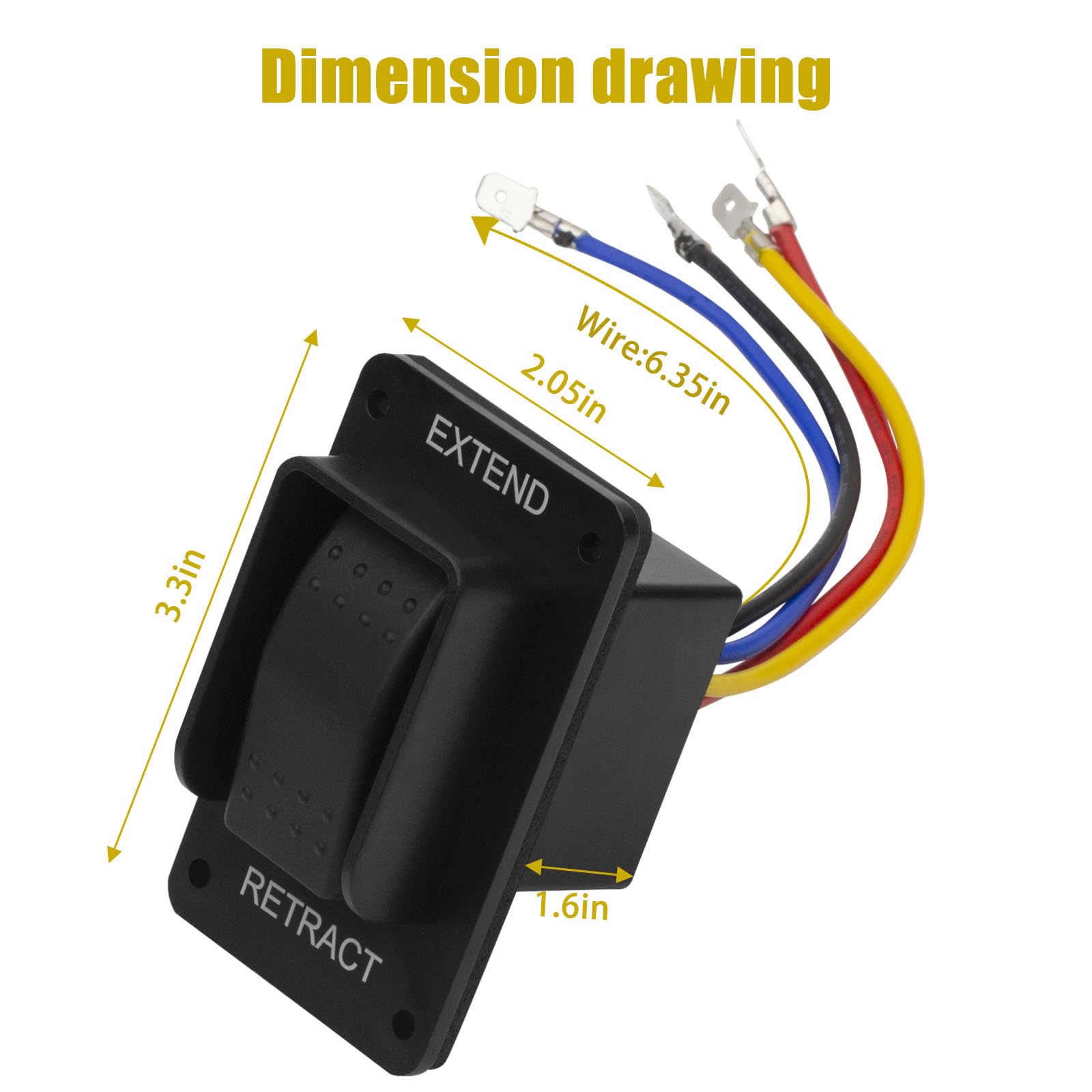 CCTP RV stabilizer switch side view showing compact design for easy installation.