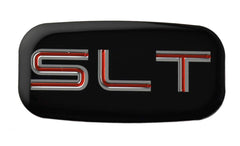 CDD 2X SLT cab emblems closeup chrome red finish for premium look
