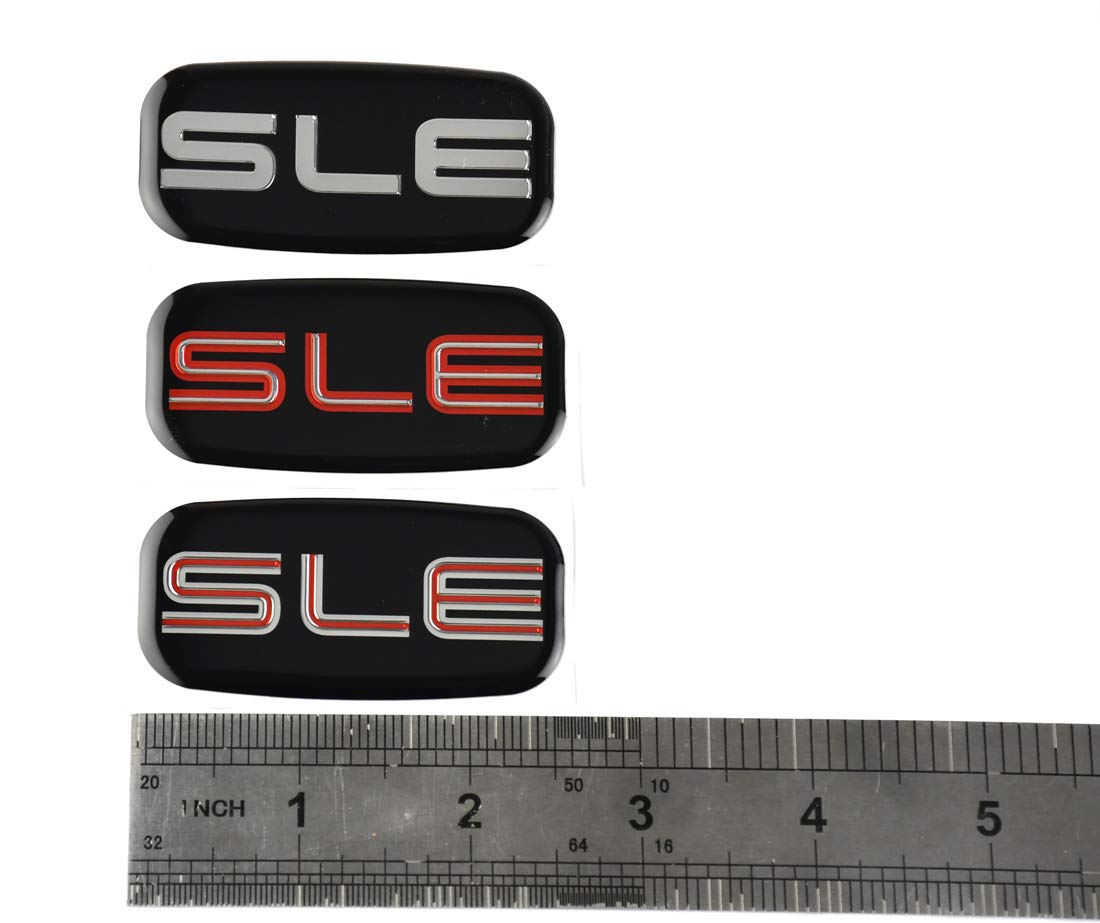 CDD SLE emblems 3D chrome-red, side profile enhances vehicle styling.